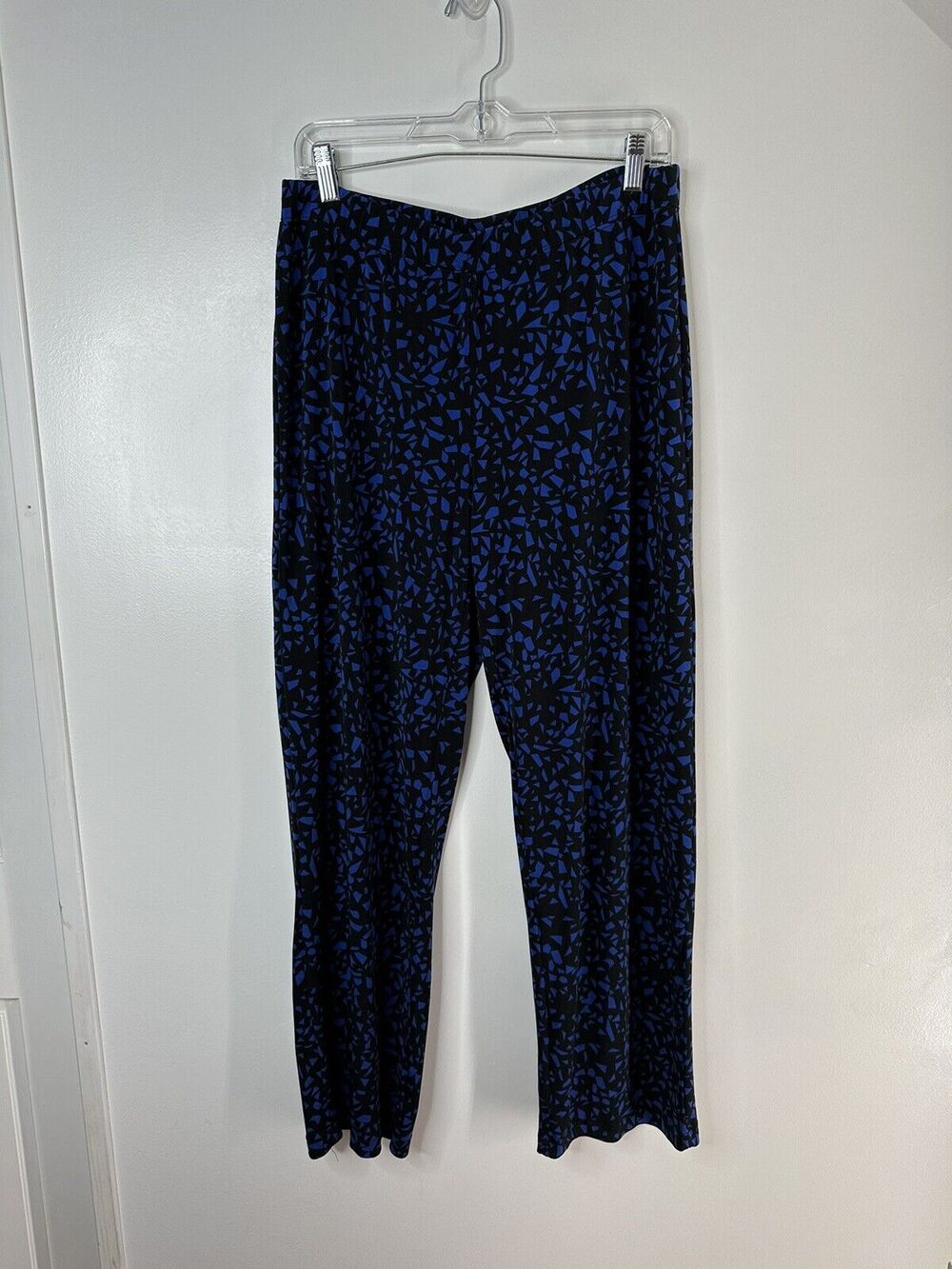 Susan Graver Tapered Stretch Pants Geometric Triangle Pattern Womens Medium QVC